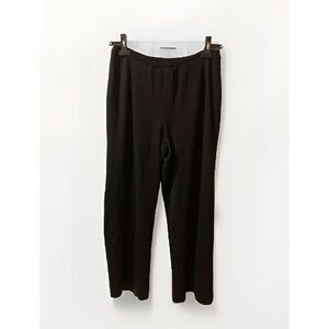 J. Peterman Sweater Pants Pull On Black NWOT Wool Blend Wide‎ Leg Lined Sz M